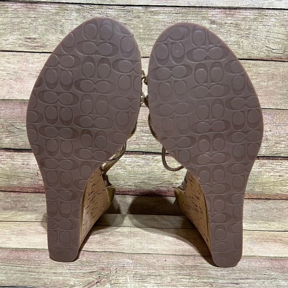 Coach Joslin Gold Wedge Sandals - Picture 7 of 8